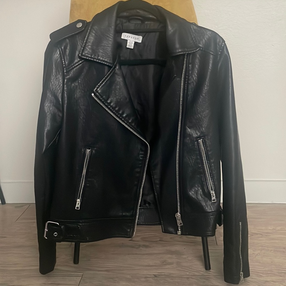 Topshop faux leather jacket